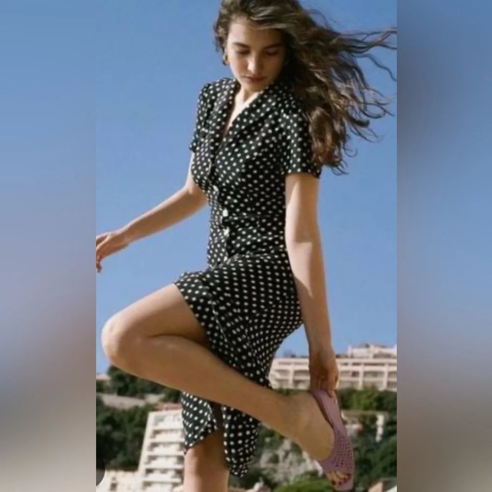 Rouje Marin polka dot dress 38 black white - Picture 2 of 10